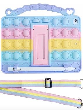 Pop Fidget Toy Push It Bubble Case For iPad 6th 5th generation - pen not Incl
